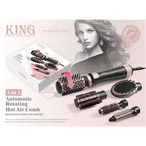 Фен-щетка для волос King KP-6003 2000 Вт скоростей 3 кол-во насадок 3 бежевый 499000₽