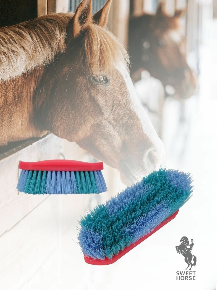 Sweethorse/Щетка средней жесткости для животных, синтетический ворс, 20х6см — фото 1