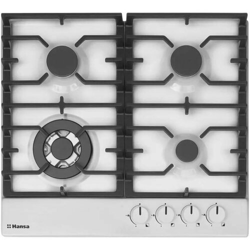 Встраиваемая газовая панель Hansa BHGW611839, независимая, 4 конфорки, белая встраиваемая газовая панель независимая hansa bhks63138