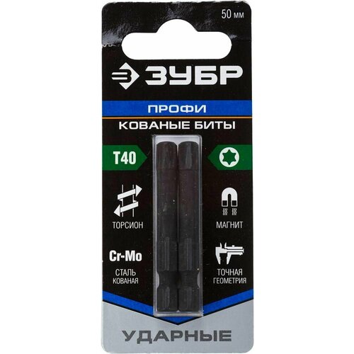 TX 40, 50 мм, 2 шт, ударные биты, Профессионал (26025-40-50-S2)