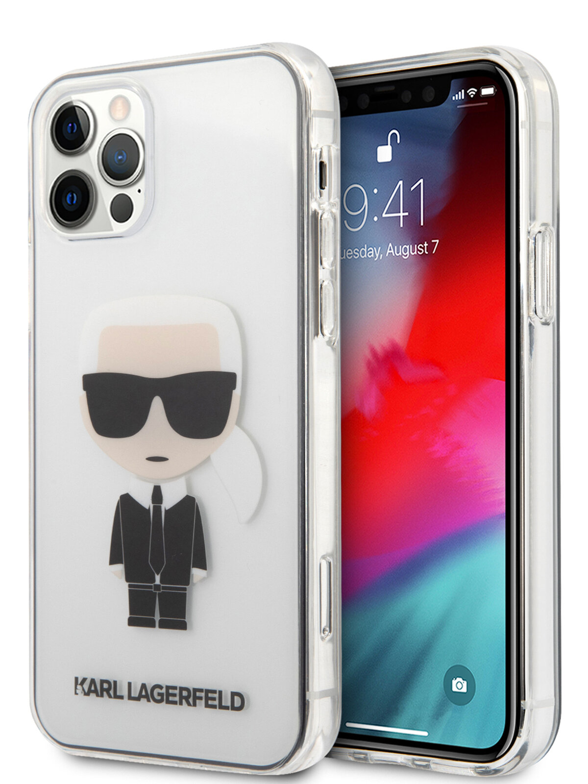 Чехол Karl Lagerfeld Ikonik Karl Hard для iPhone 12 | 12 Pro, прозрачный