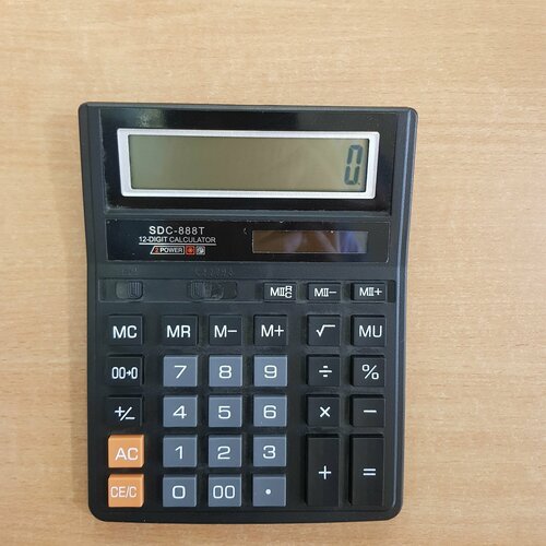 Калькулятор настольный SDC 888T, 12 разрядов, 19х15х3см