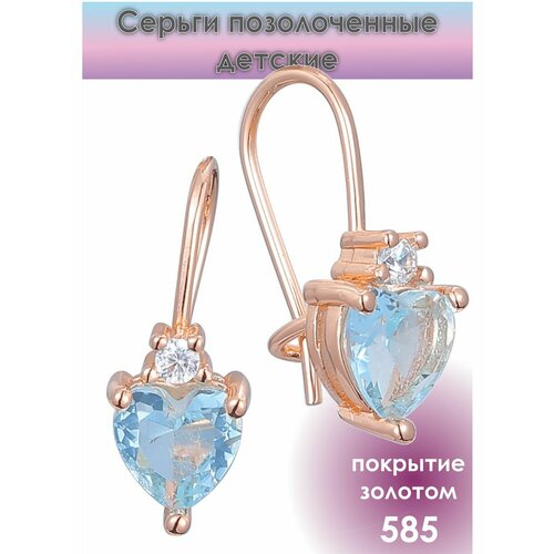 Серьги двусторонние FJ Fallon Jewelry, фианит, циркон, желтый