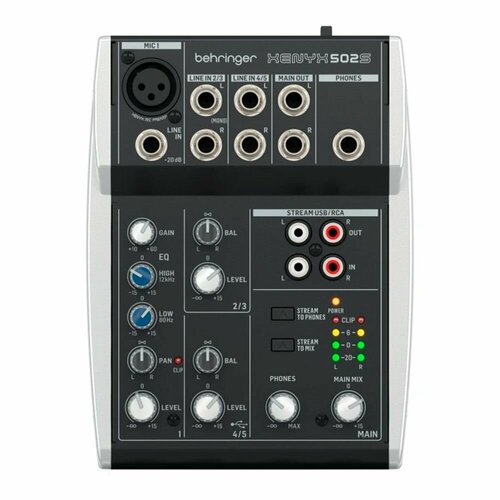 BEHRINGER XENYX 502S микшерный пульт behringer xenyx 502s микшерный пульт 5 входов 2 шины выходов предусилители xenyx