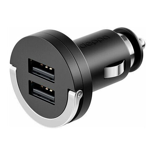 Автомобильное зар./устр. Deppa 10W 2.1A+1A 2xUSB универсальное черный (11204)