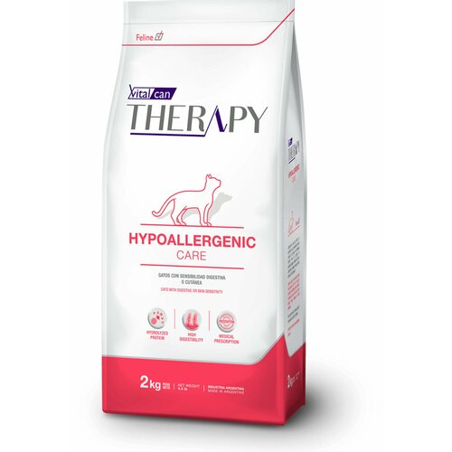 Сухой корм VitalCan Therapy Feline Hypoallergenic / Виталкан Терапи лечебный корм для кошек с пищевой аллергией и воспалительным заболеванием кишечника c курицей, 2 кг