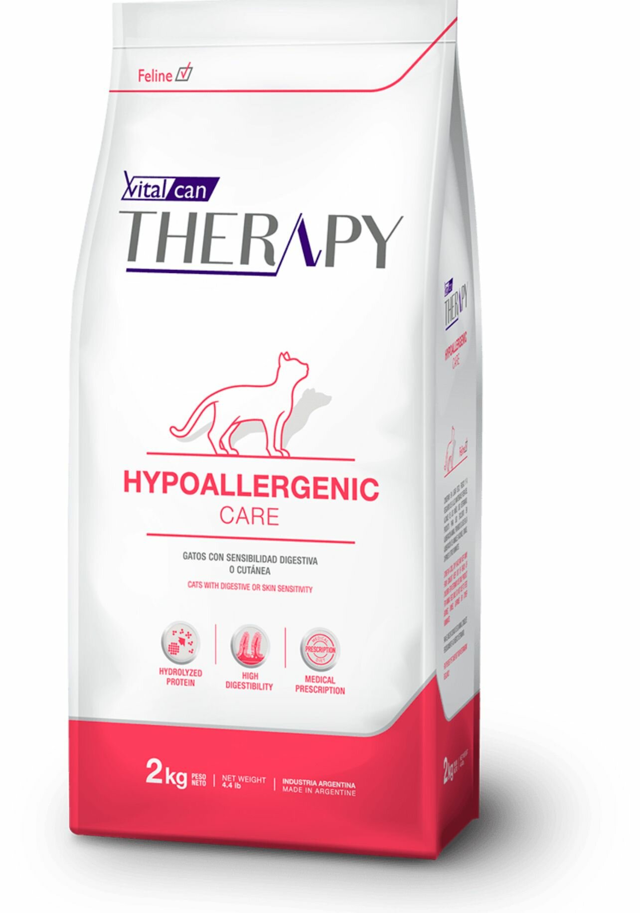 Сухой корм VitalCan Therapy Feline Hypoallergenic / Виталкан Терапи лечебный корм для кошек с пищевой аллергией и воспалительным заболеванием кишечника c курицей, 2 кг