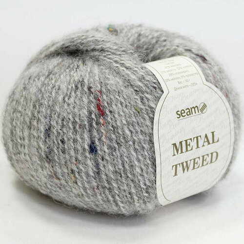 Пряжа Seam METAL TWEED 02 св. серый (2 мотка)