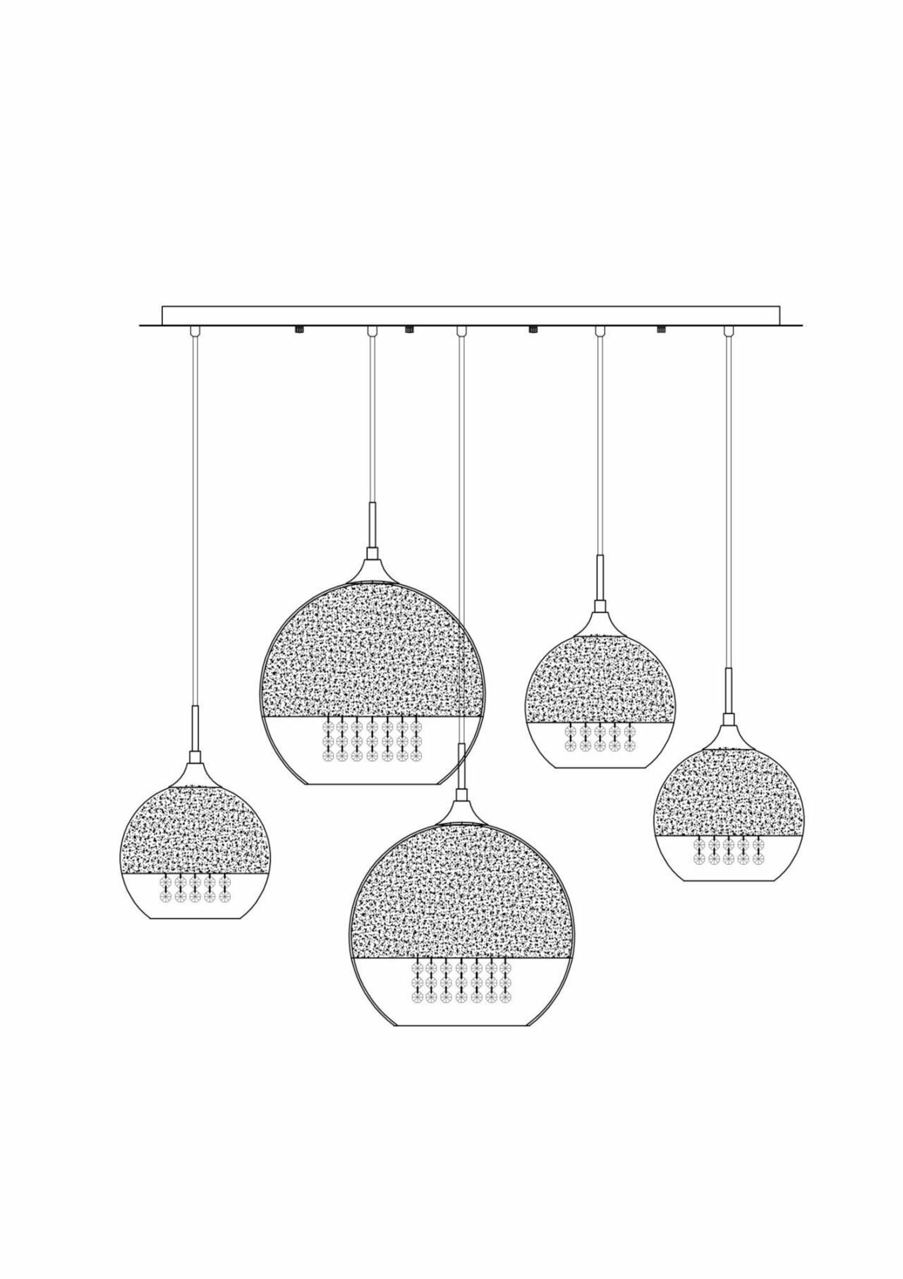 Подвесная люстра Maytoni Fermi P140-PL-170-5-G Hoff - фото №9