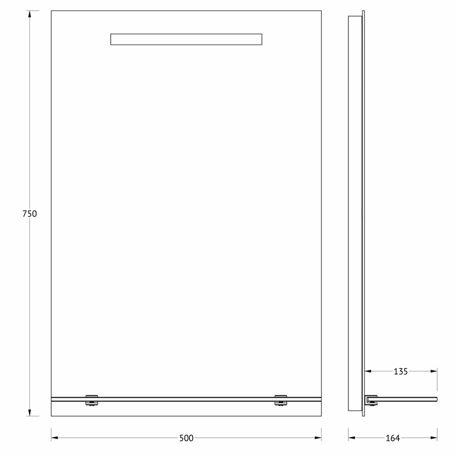 Зеркало 50x75 с полочкой Evoform Ledline-S BY 2152 - фото №5
