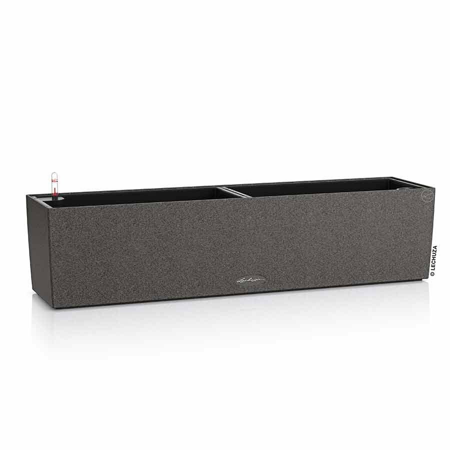 Кашпо с автополивом Lechuza BALCONERA Stone 80, L79 W19 H19 см, графитовый черный матовый / Балконный горшок Лечуза 12л.
