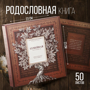 Родословная книга с рамкой под фото «Семейная летопись», 22,5 х 23,7 см