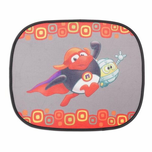 Шторки автомобильные солнцезащитные боковые для детей - экран на боковое окно Смешарики 44х36см 2 шт 499₽