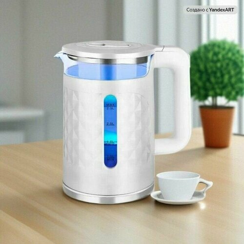 Электрический чайник 23 л 2000 Вт с подсветкой белый 240000₽