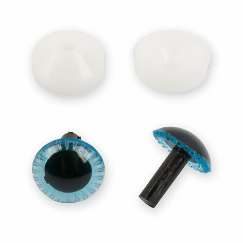 глаза живые синие с лучиками 20мм с фиксатором 2 штуки 1 пара HobbyBe PGSL-11 Глаза пластиковые с фиксатором (с лучиками) d 11 мм 5х2 шт. синий