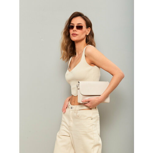 Сумка кросс-боди LILL'SIYA, фактура рельефная, бежевый