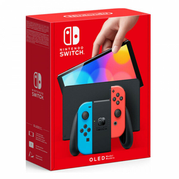 Игровая приставка Nintendo Switch OLED 64 ГБ, неоновый синий/неоновый красный