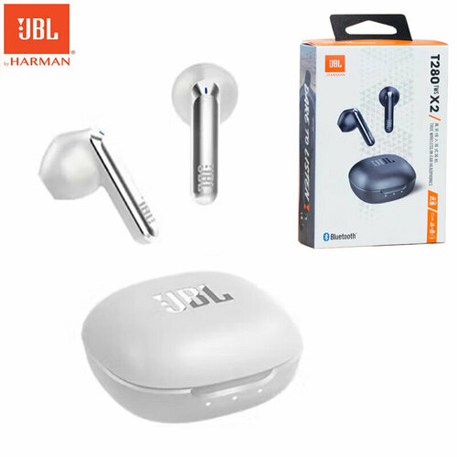 Беспроводные наушники JBL T280 TWS X2 True Wireless In-ear Headphones, цвет: белый беспроводные наушники jbl t280 tws x2 черный