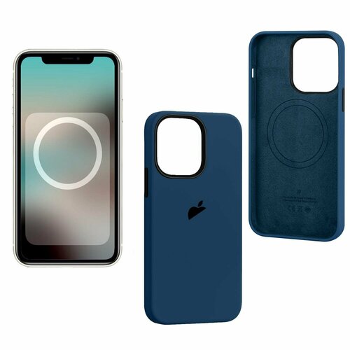 Чехол на айфон 13 Pro Silicon Case Abyss Blue (MagSafe + анимация NFC) чехол apple iphone 13 mini silicone case magsafe abyss blue