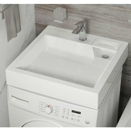 Раковина для ванной над стиральной машиной Uperwood Vission, 60*60 см, белая глянцевая