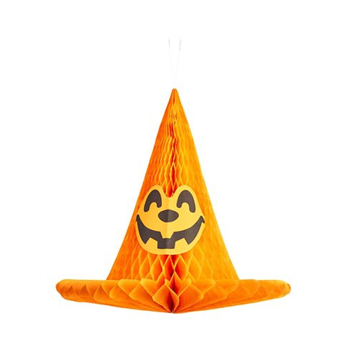 Фигура Хеллоуин Шляпа Ведьмы оранжевая 34см/G