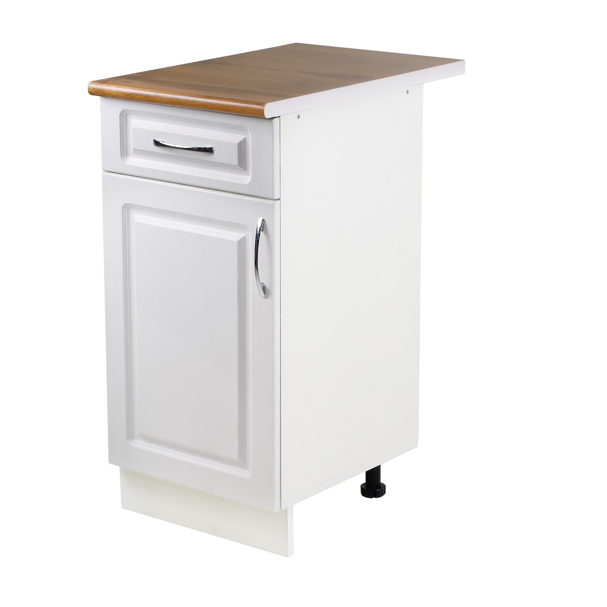 фото Рабочий стол 60 Ясень Белый (1 ящик) фасад МДФ , столешница цвет (Дуб Вотан) SANTREK HOME