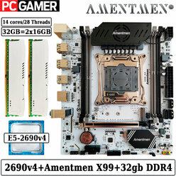 Комплект материнская плата Amentmen X99 A4 + Xeon 2690V4 + 32GB DDR4 ECC REG