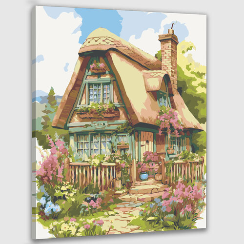 Картина по номерам 50х40 Домик в деревне домик в деревне раскраска картина по номерам на холсте