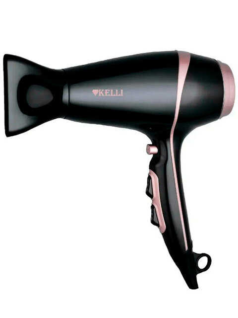 Фен для волос Kelli KL-1129, черный, светло-розовый