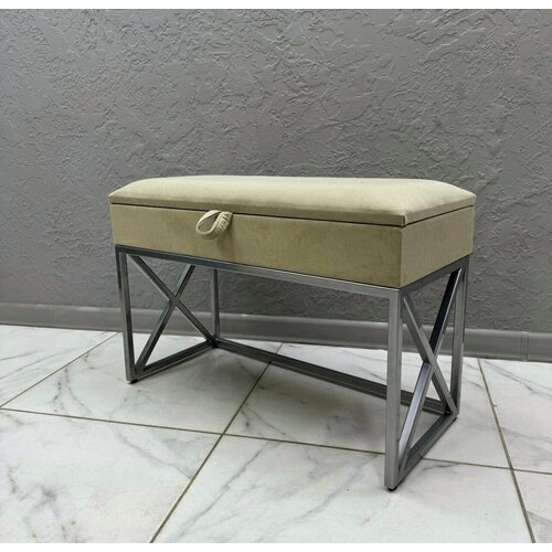 Банкетка в прихожую для обуви с ящиком для хранения STEEL MEBEL (БМКХ-002) Обувница с сидением Размер: 80х35х55см