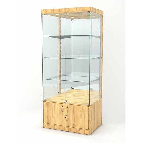 Витрина для музеев №5, Дуб Золотистый 90 x 65 x 210 см золотистый