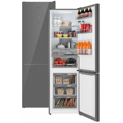 Двухкамерный холодильник Weissgauff WRK 195 D Full NoFrost Inox Glass 5774000₽