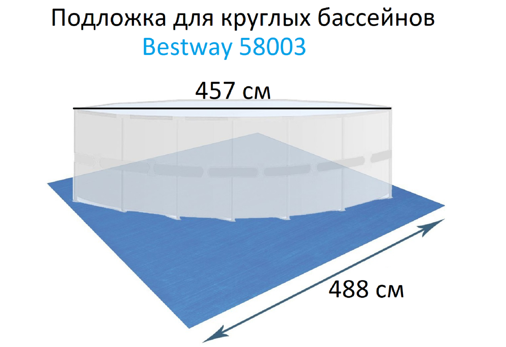 Подложка для круглого бассейна 4,88х4,88м, Bestway