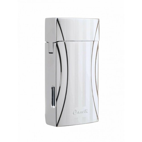 Зажигалка газовая Caseti турбо, серебристая с гильотиной CA285-4