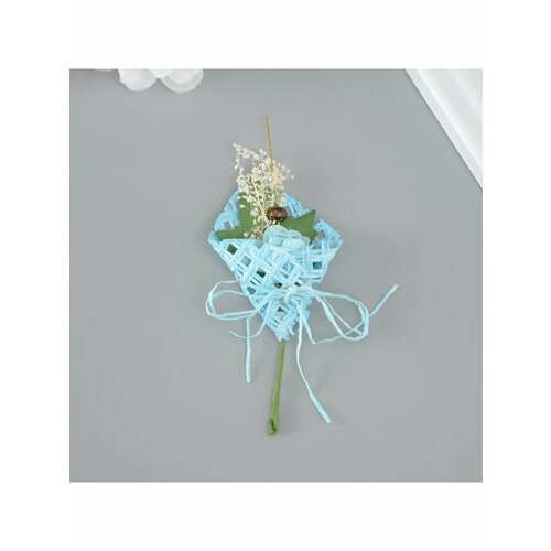 Букет декоративный Розочка 5х9 см бирюзовый 472₽