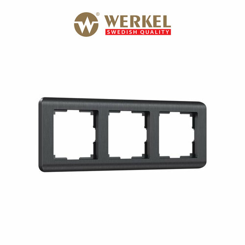 фото Рамка из пластика на 3 поста werkel stream w0032104 графит