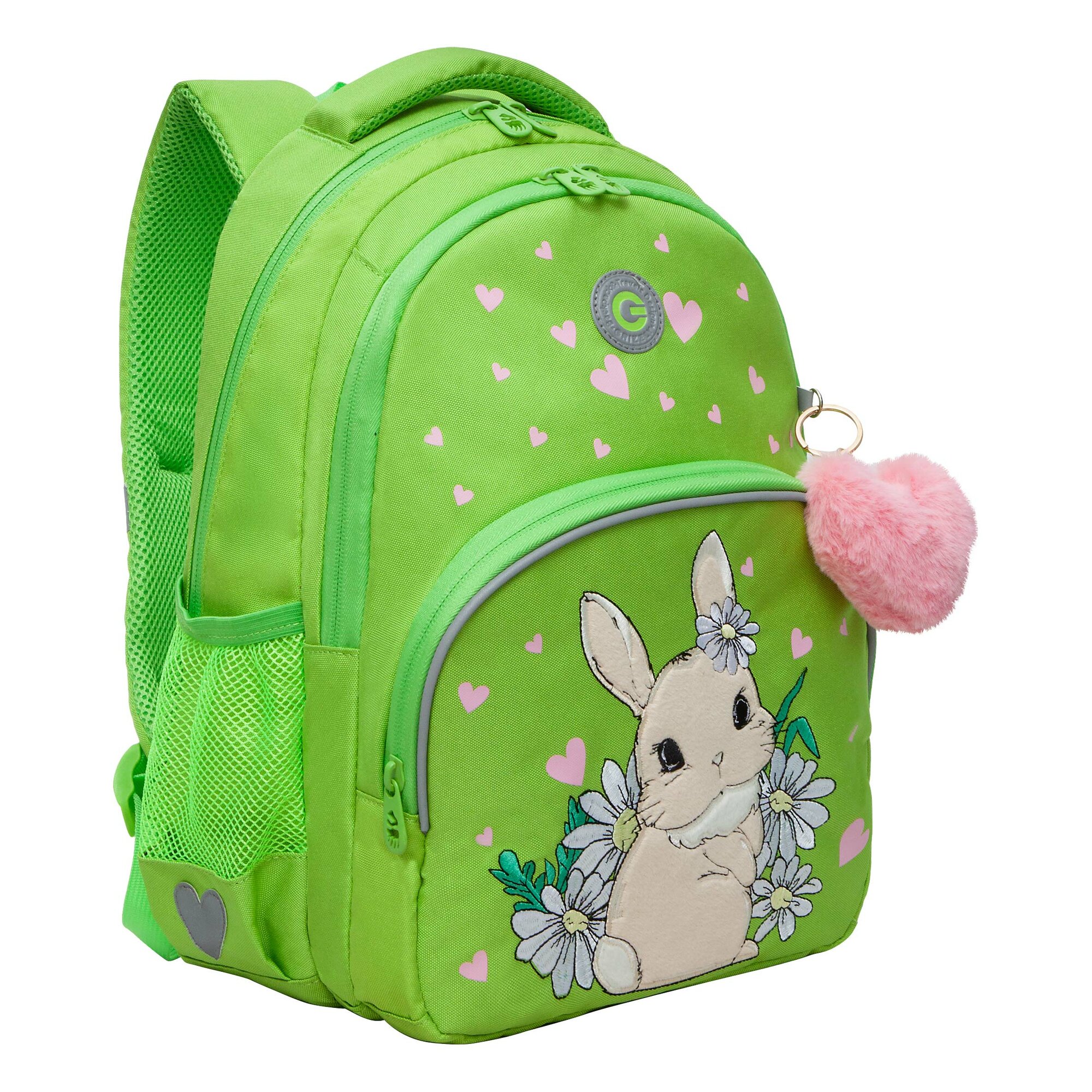 Рюкзак школьный GRIZZLY с карманом для ноутбука 13", анатомической спинкой, для девочки RG-360-3/3