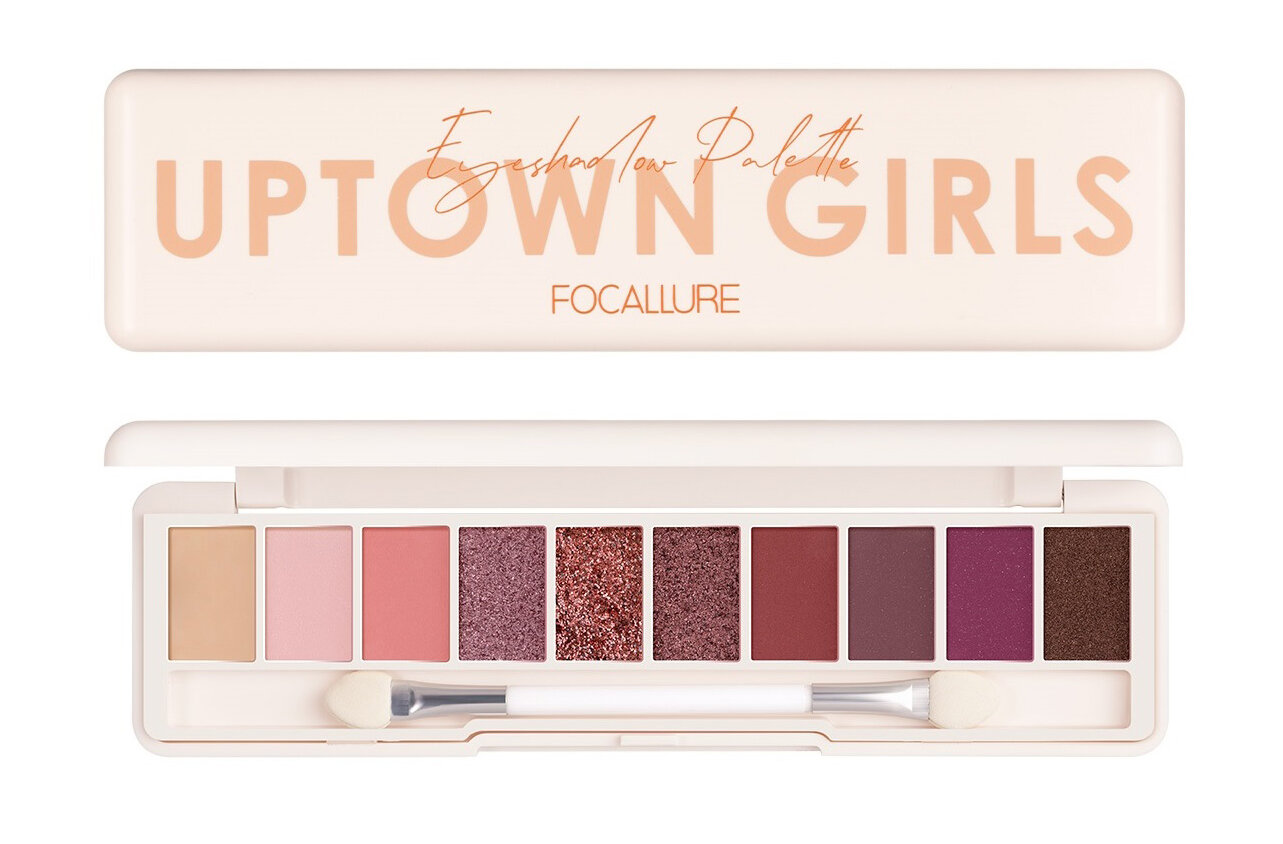 FOCALLURE Палетка теней для век Staymax 10 Color Eyeshadow Palette Up Town Girls, 10 г, 1