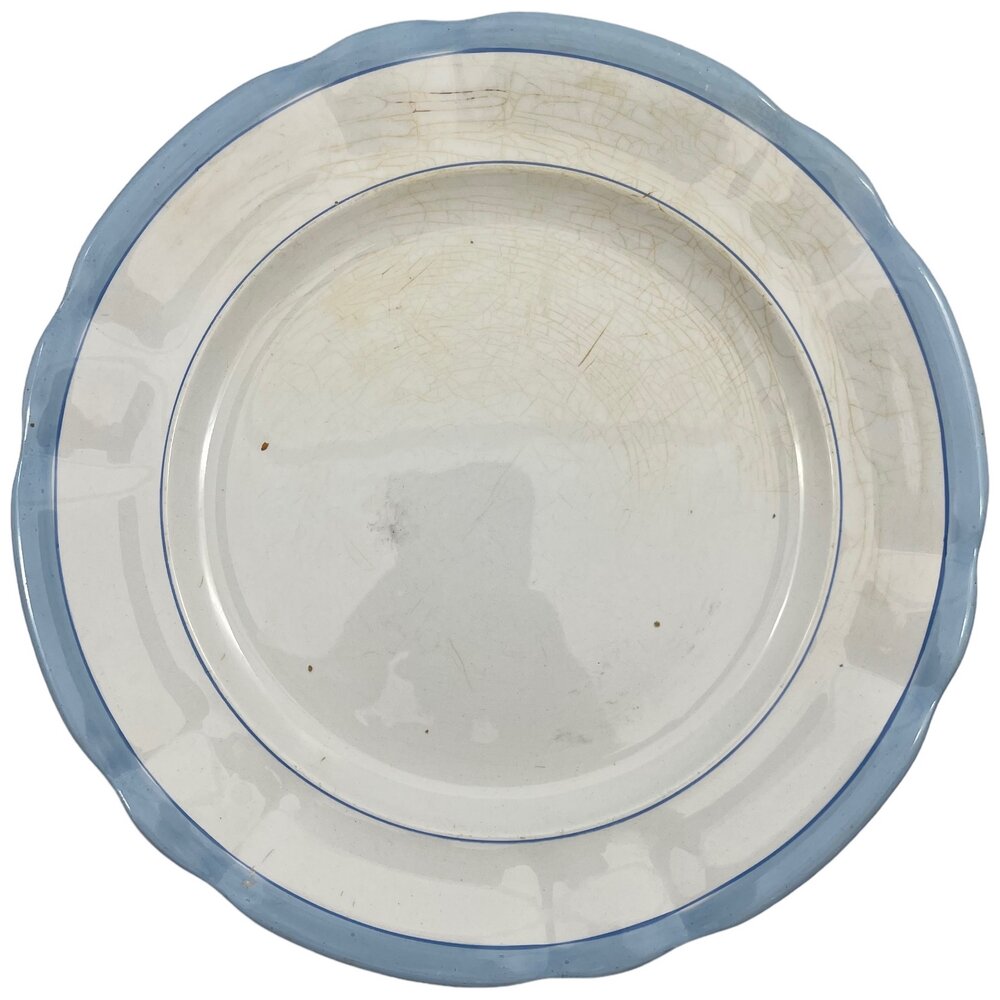 фото Тарелка "Изящная", 25 см, 1913-1917 гг, Кузнецов на Волхове, Российская Империя (кракелюр 2)