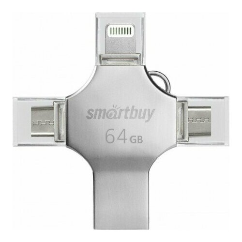 USB Flash SmartBuy MC15 Metal Quad 64GB SB064GBMC15 кабель delock usb type c usb type c usb 3 1 gen 1 5 гбит с 2 метра 3 a цвет черный 83668