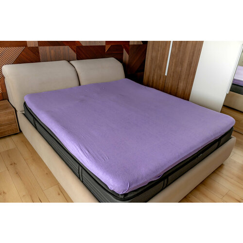 Простыня на резинке Махровая Элис Текстиль Сирень 90х200 высота 20 см 1320₽