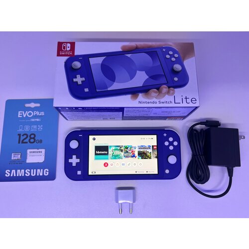 Прошитая Nintendo Switch Lite Samsung EVO 128 гб PICOFLY синий 2890000₽