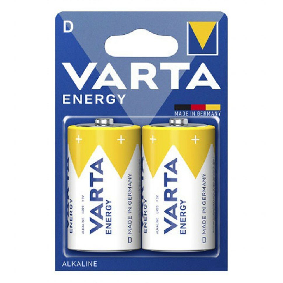 Батарейка VARTA ENERGY 4120 LR20 BL2, упаковка 2 шт.