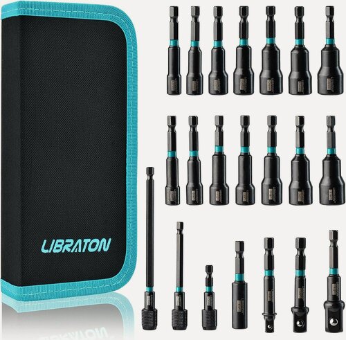 Изображение товара Набор магнитных бит головок Libraton для шуруповерта в чехле. 21 шт.