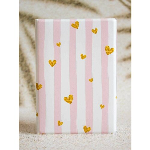 Обложка для паспорта , розовый, бежевый