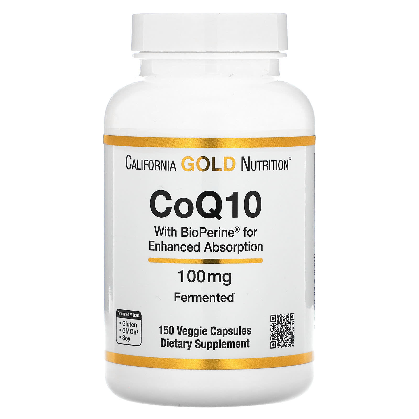 California Gold Nutrition CoQ10 with BioPerine капс, 100 мг, 150 г, 150 шт.