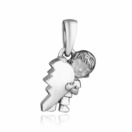 Подвеска BARTE, серебро, 925 проба, оксидирование, размер 2.4 см.