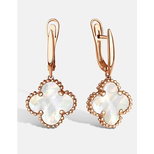 Серьги с подвесками DIALVI JEWELRY красное золото 585 проба перламутр белый золотистый 72514₽