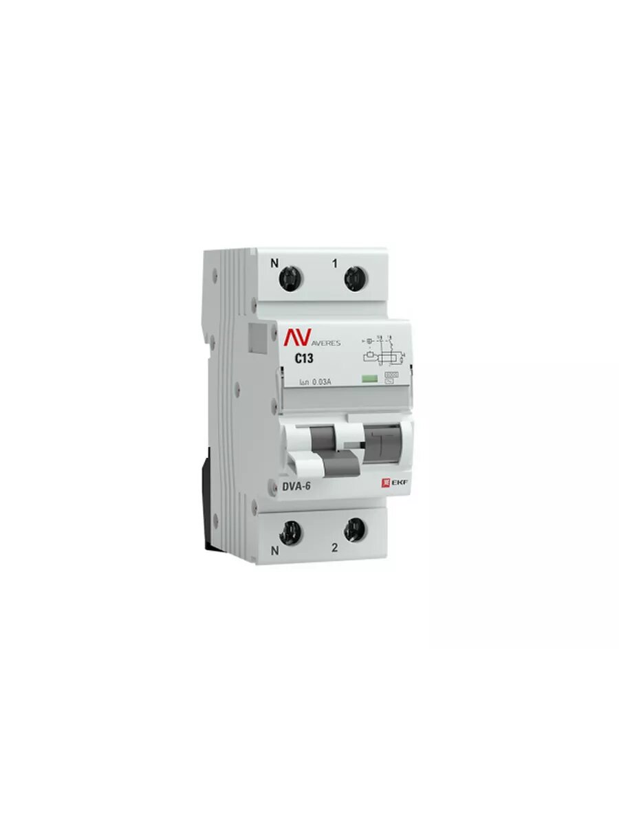 Дифференциальный автомат EKF DVA-6 1P+N 13А 30мА 6кА AVERES