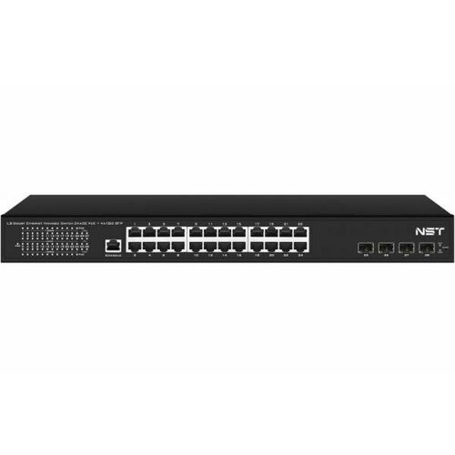 Управляемый L3 PoE коммутатор на 24xGE RJ-45 c PoE 4х10G SFP порта Порты 2 x GE 101001000 Base-T с PoE до 90W AB 22 x GE 101001000 B 82270₽
